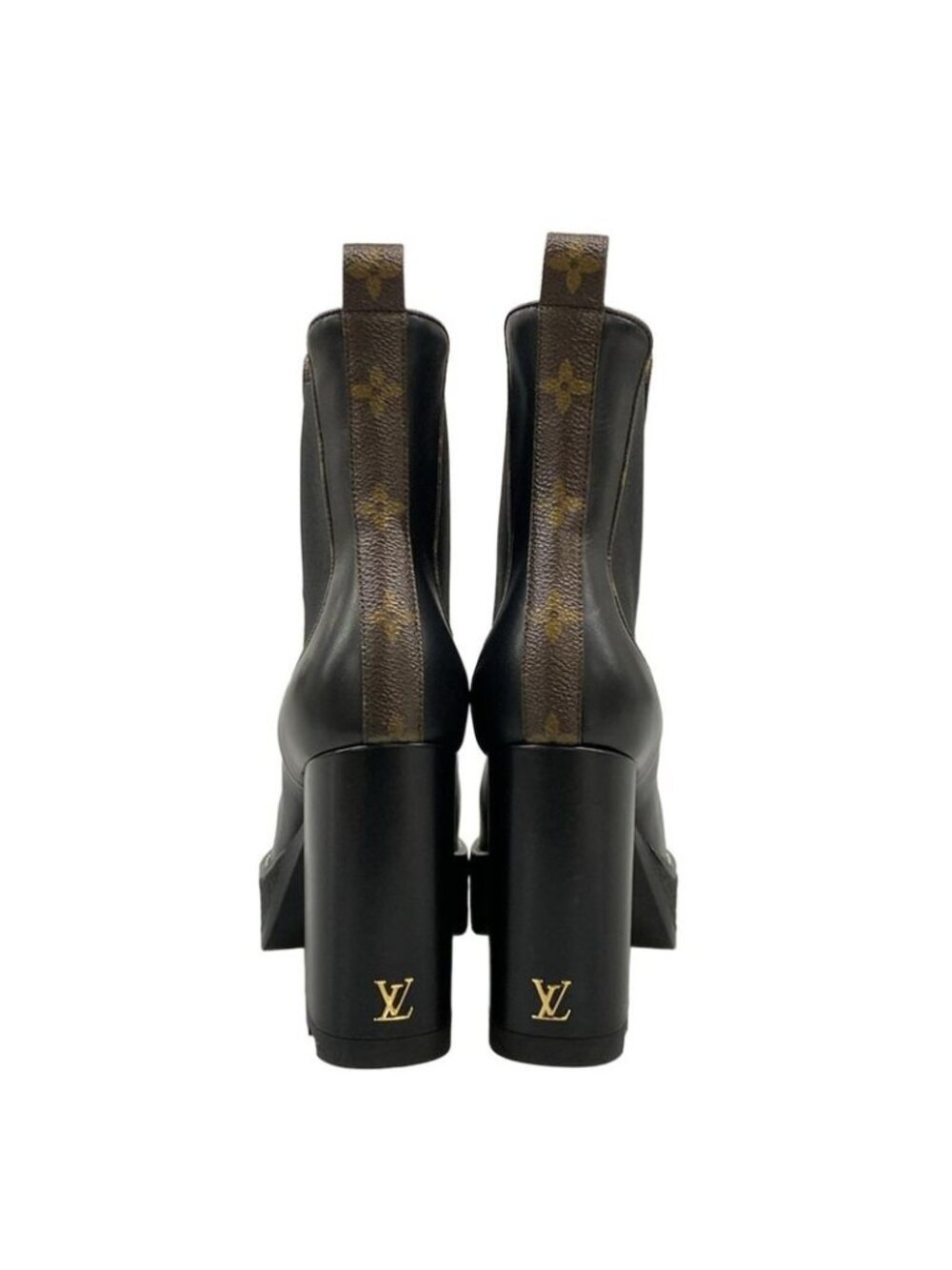 Louis Vuitton Short Boots 36.5 Black Monogram Canvas Leather - Picture 6 of 11